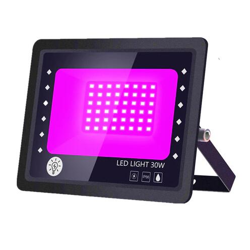 (image for) 2 Pack Black Lights - 30W 385-400 nm AC85-265V Upgraded LED Flood Light with Switch, Waterproof IP66 for Glow Party, Stage Lighting, Aquarium, Glow in The Dark, Body Paint, Fluorescent Poster, Neon Glow